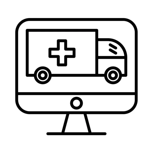 Online Doctor Vector Line Σχεδιασμός Εικονιδίων — Διανυσματικό Αρχείο