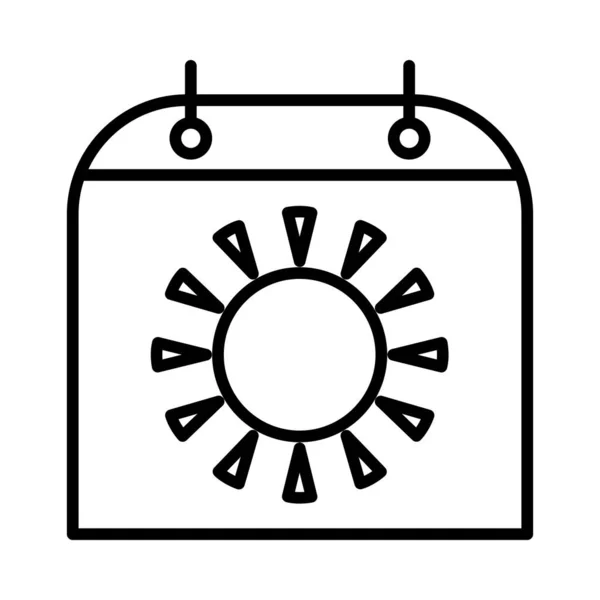Summer Symbol Calender Vector Line Icon Desig — Image vectorielle