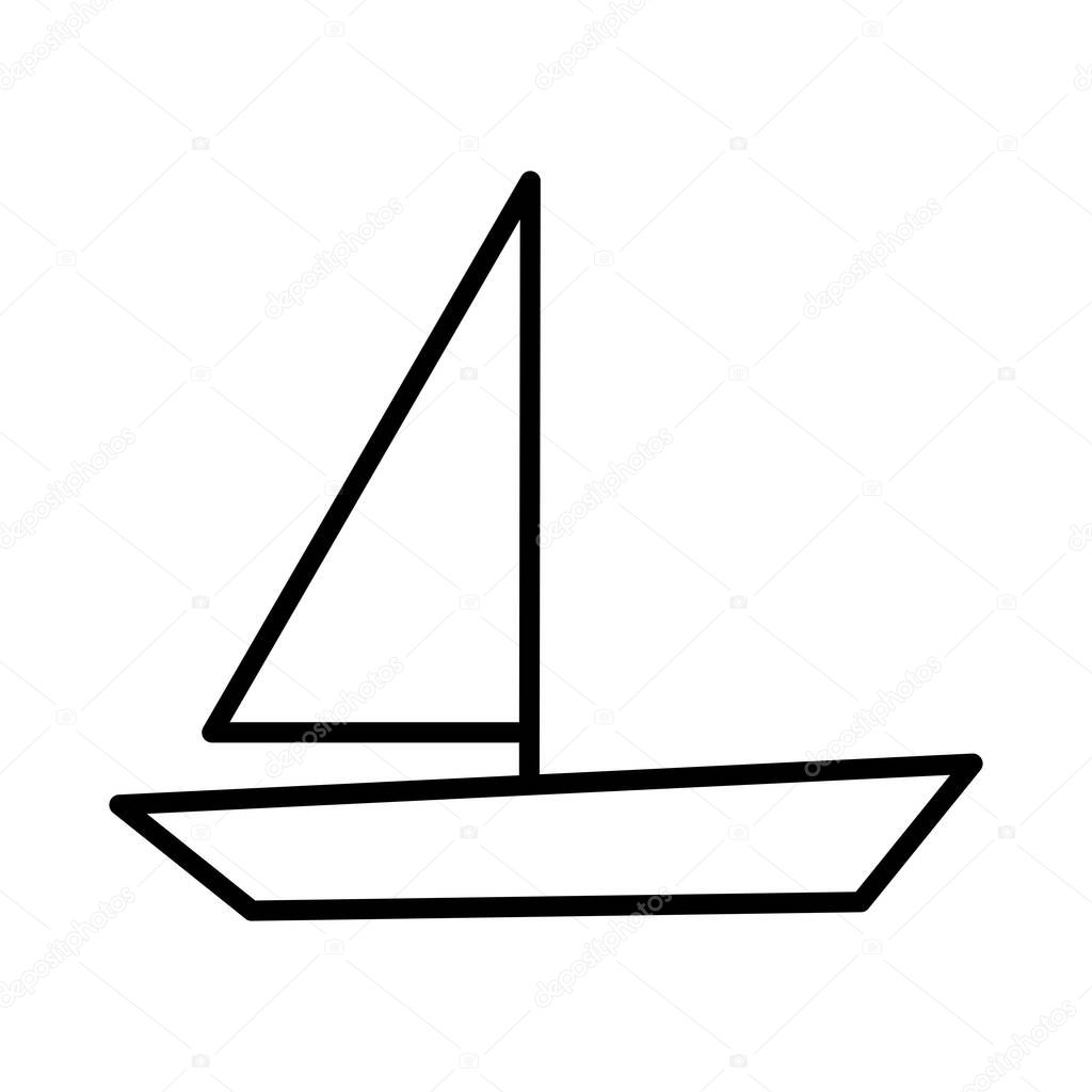 Boat Vector Line Icon Desig