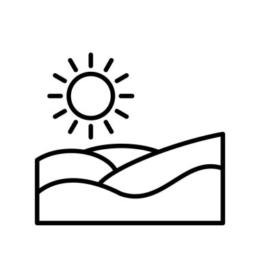 Çöl Vektör Satırı Simge Çölü