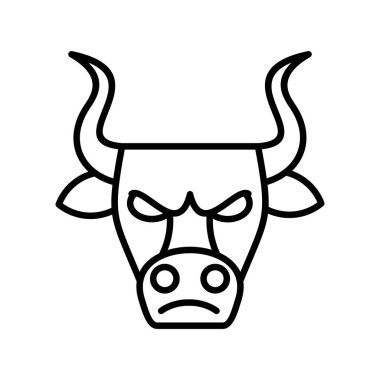 Bull Vektör Satırı Simge Tasarımı