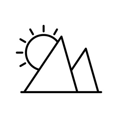 Dağlar Vektör Satırı Simge Tasarımı