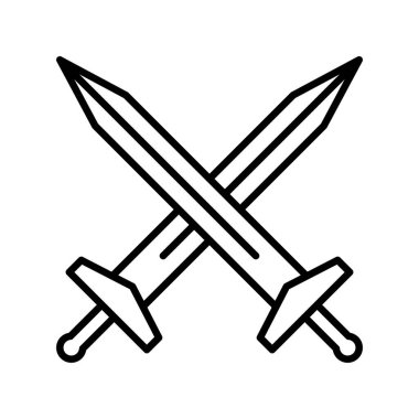 Kılıç Vektör Satırı Simge Tasarımı
