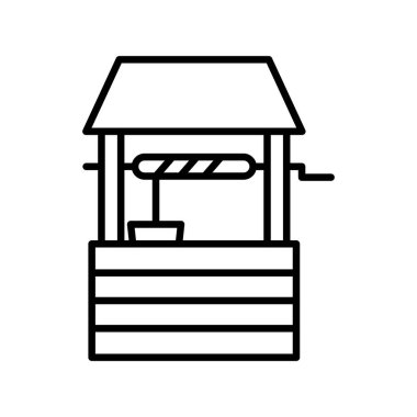 Su kuyusu Vektör Hattı Simge Tasarımı