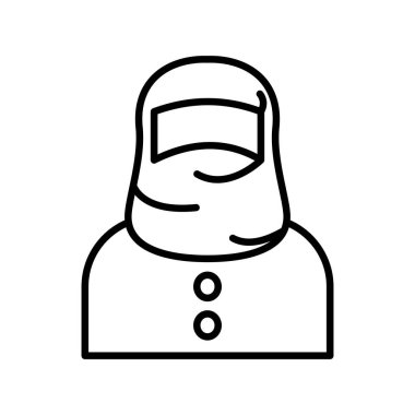 Başörtüsü Vektör Satırı Simge Tasarımı