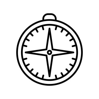 Pusula Vektör Satırı Simge Tasarımı