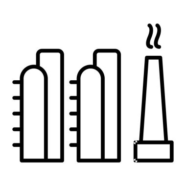 Yağ Fabrikası Vektör Hattı Simge Tasarımı