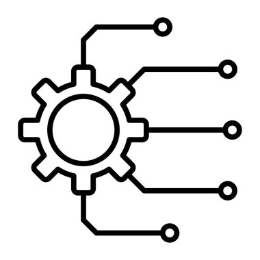 Teknoloji Vektör Satırı Simge Tasarımı