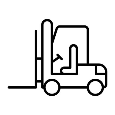 Forklift Vektör Satırı Simge Tasarımı