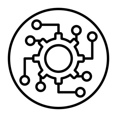 Otomasyon Vektör Satırı Simge Tasarımı