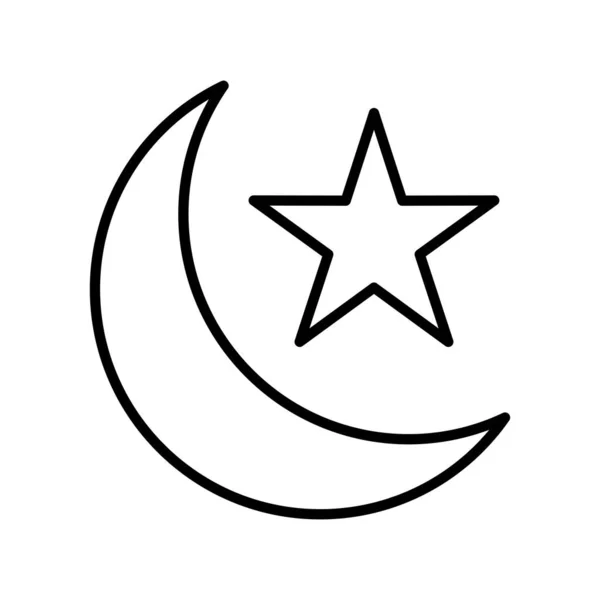 Moon Vector Line Icon Desig — Stock Vector