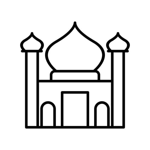 Moschea Vettoriale Linea Icona Desig — Vettoriale Stock