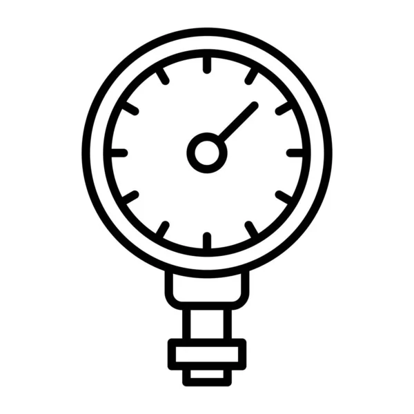 Pressure Guage Vector Line Icon Desig — Stock Vector