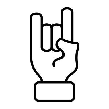 Rock 'n Roll Vektör Hattı Simge Tasarımı