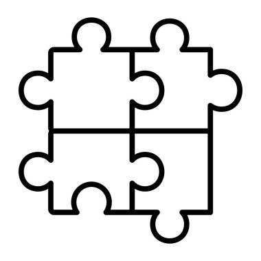 Bulmaca Vektör Satırı Simge Tasarımı