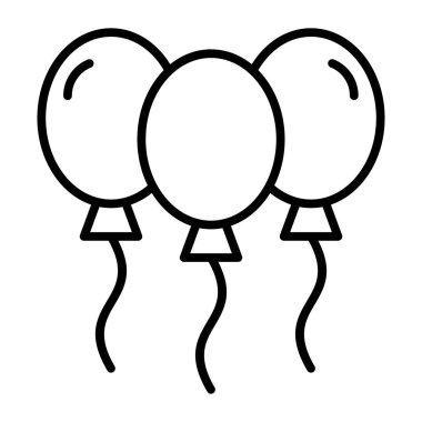 Balonlar Vektör Satırı Simge Tasarımı