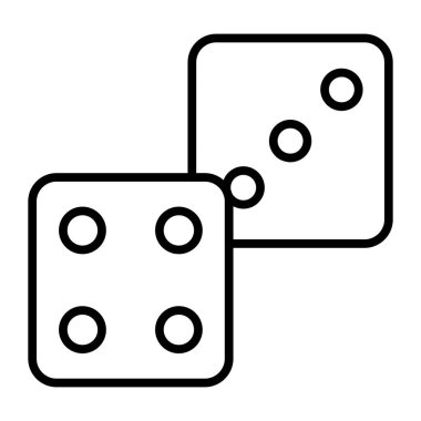 Dice Vektör Satır Simgesi Tasarımı
