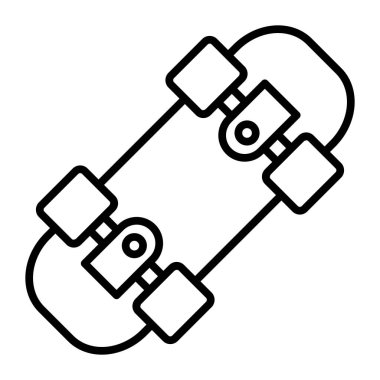 Kaykay Tahtası Vektör Satırı Simge Tasarımı