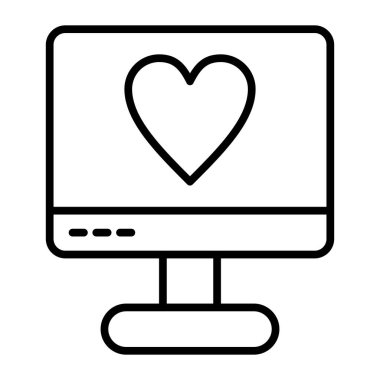 Bilgisayar Ekran Vektör Satırı Simgesi Tasarımı