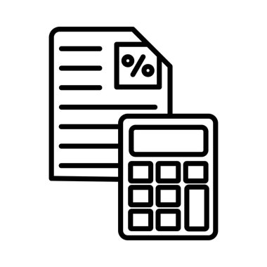 Vergi Hesaplama Vektör Satır Simgesi Tasarımı