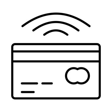 Temassız ödeme vektör satırı simge tasarımı