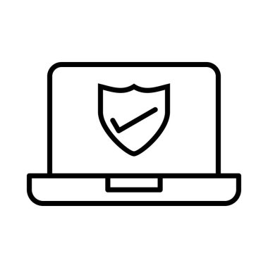 Güvenli ödeme vektör satırı simge tasarımı