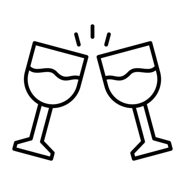 Cheers Vector Line Icon Desig — Stock Vector