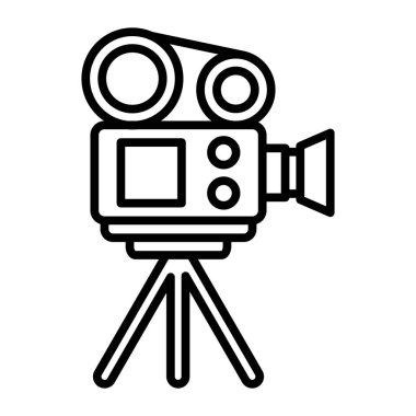 Video Kamera Vektör Satırı Simge Tasarımı