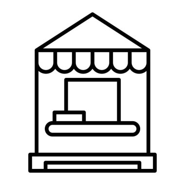 Bilet Kutusu Vektör Satırı Simge Tasarımı