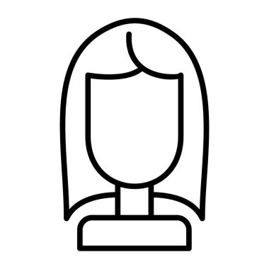 Peruk Vektör Satırı Simge Tasarımı