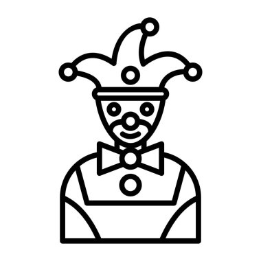 Palyaço Vektör Satırı Simge Tasarımı