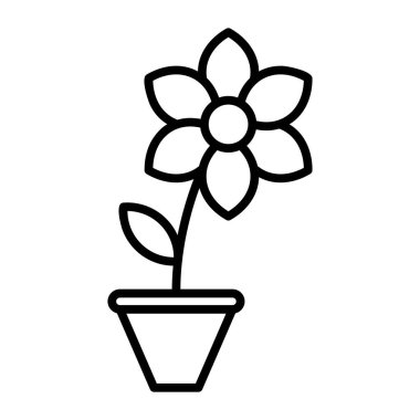Çiçek Vektör Satırı Simge Tasarımı