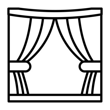 Tiyatro Vektör Satırı Simge Tasarımı