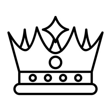 Crown Vektör Satırı Simge Tasarımı