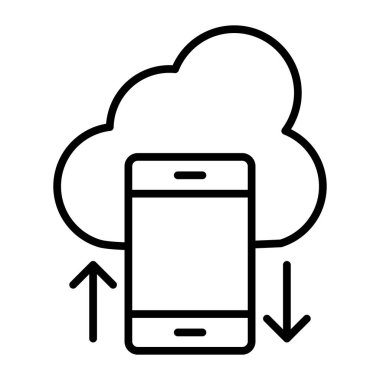 Bulut depolama Vektör Satırı Simge Tasarımı