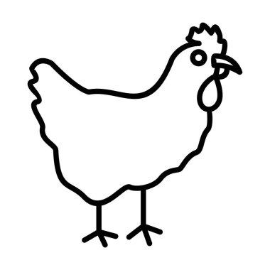 Hen Vektör Satırı Simge Tasarımı