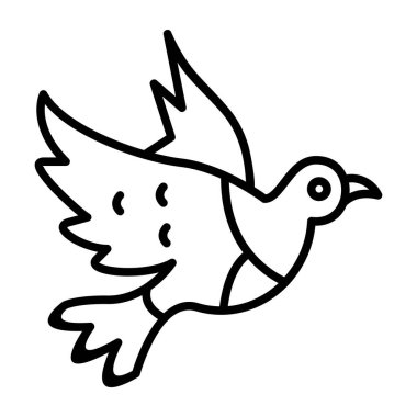 Kuş Vektör Satırı Simge Tasarımı