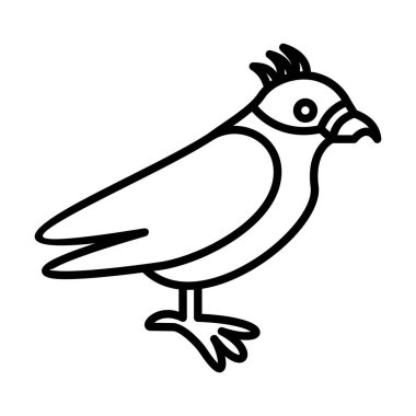  Crossbill Vektör Satır Simgesi Tasarımı