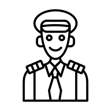 Kaptan Vektör Satırı Simge Tasarımı