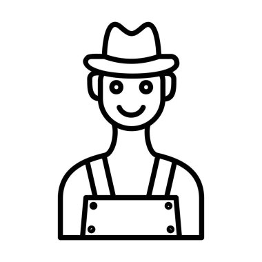 Çiftçi Vektör Satırı Simge Tasarımı