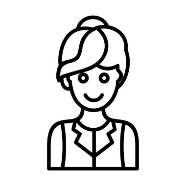 Kadın Vektör Satırı Simge Tasarımı