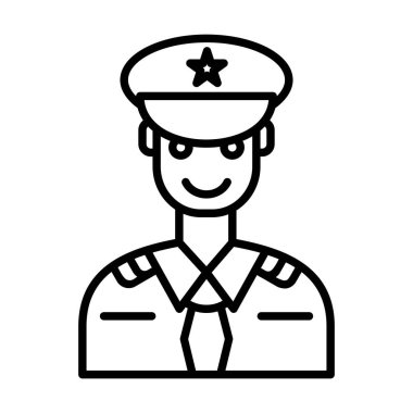 Polis Vektör Satırı Simge Tasarımı