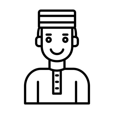 Müslüman Vektör Satırı Simge Tasarımı