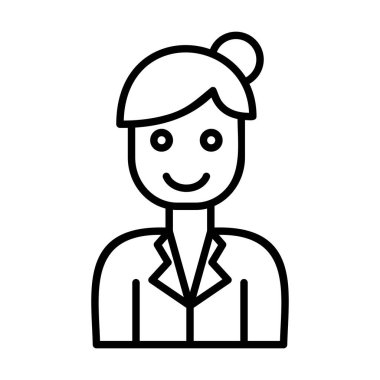 Öğretmen Vektör Satırı Simge Tasarımı