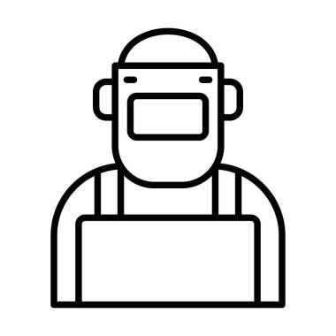 Kaynakçı Vektör Satır Simgesi Tasarımı