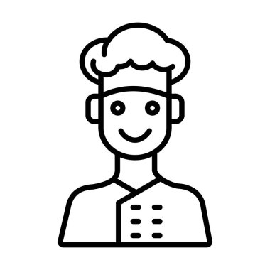 Şef Vektör Satır Simgesi Tasarımı