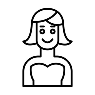 Kadın Vektör Satırı Simge Tasarımı