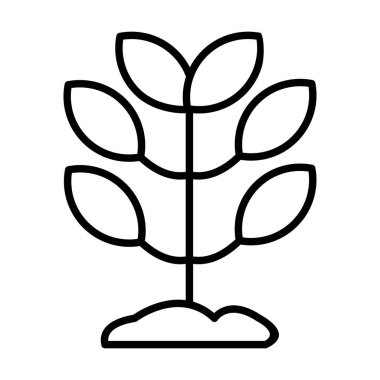 Bitki Vektör Satırı Simge Tasarımı