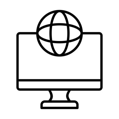 Ekran Vektörü Satırı Simge Tasarımı