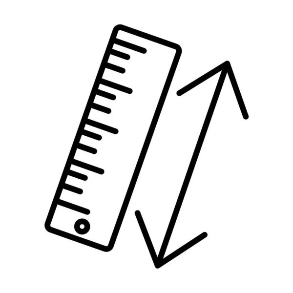 Righello Vettoriale Linea Icona Desig — Vettoriale Stock